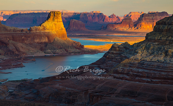 The Glen Canyon National Recreation Area at Sunset