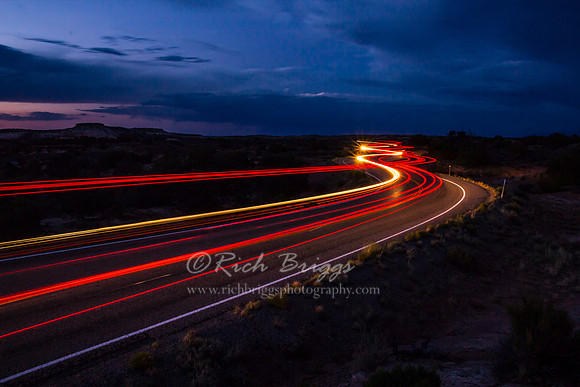 Car and Motorcycle Lights Make an Interesting Light Show