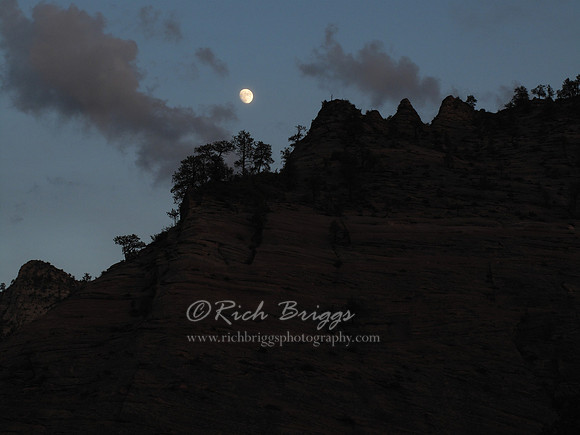 Moon Over Zion National Park